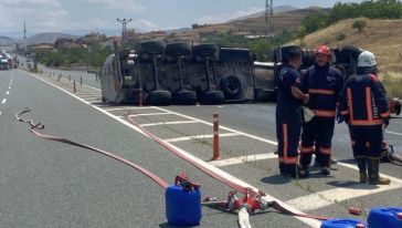 Mazot Yüklü Tanker Devrildi..