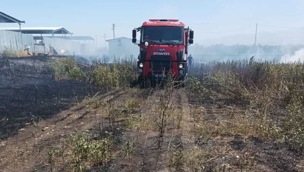 Akçadağ'daki Ot Yangını Bahçelere Sıçramadan Söndürüldü