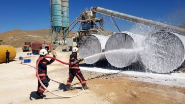 Beton Santralinde Çıkan Yangın Söndürüldü