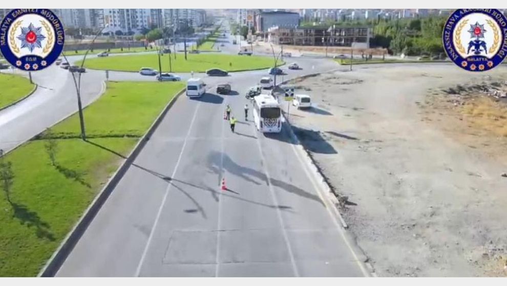 Malatya'da Dronla Trafik Denetimi Yapıldı