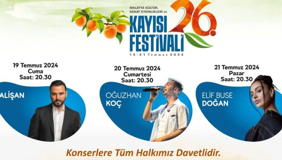 Cuma, Cumartesi ve Pazar Günleri Kayısı Festivali Konserleri