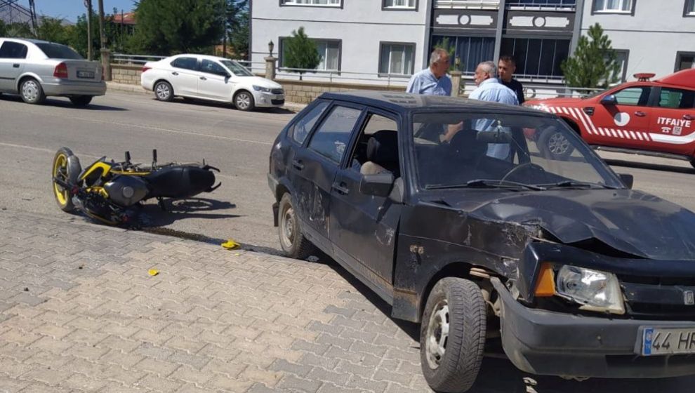 Doğanşehir'deki Kazada Motosiklet Sürücüsü Yaralandı