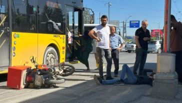 Belediye Otobüsüyle Çarpışan Motosikletin Sürücüsü Yaralandı