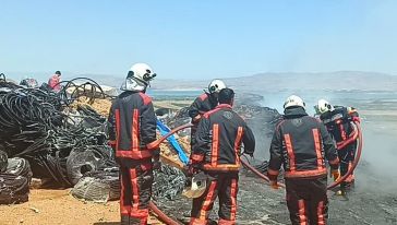 Şantiye Deposundaki Yangın Korkulu Anlar Yaşattı