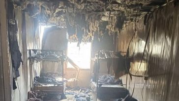 Şantiyedeki İşçi Yatakhanesinde Yangın