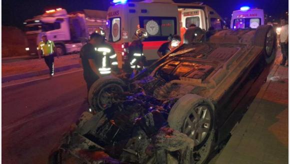 Devrilen Otomobilin Sürücüsü Yaralandı