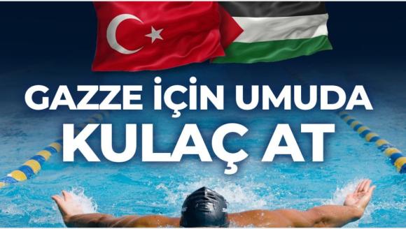 'Gazze'ye Dikkat Çekmek İçin' Yüzme Etkinliği!.