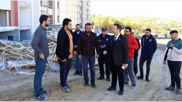 Kaymakam, 2. Etap TOKİ Konut İnşaat Sahasında İnceleme Yaptı