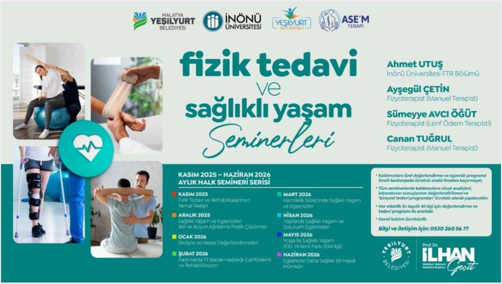 'Fizik Tedavi ve Sağlıklı Yaşam Seminerleri' Başlıyor