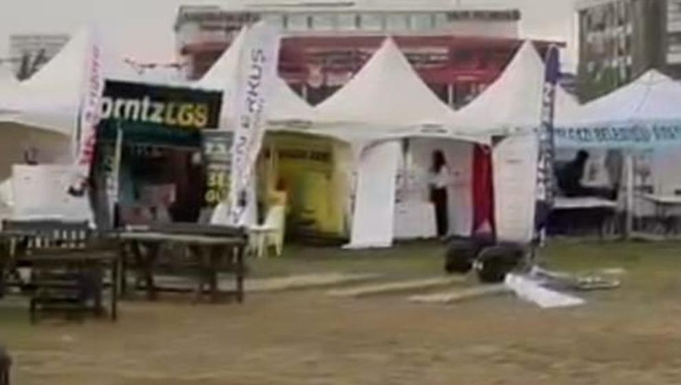 Şiddetli Rüzgar 100. Yıl Parkındaki Festival Çadırlarını Uçurdu