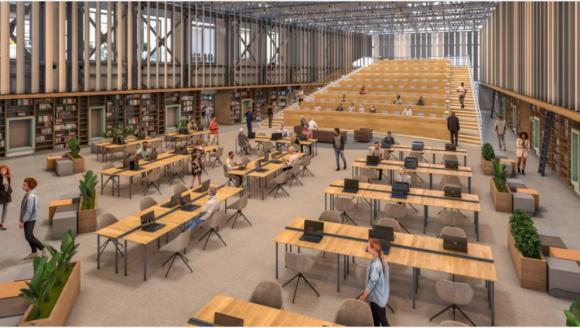 Büyükşehir Binasındaki Kütüphane ve Güçlendirme İşi Belediye Şirketine