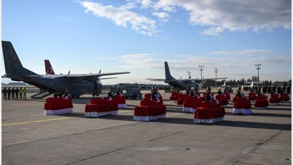 Düşen C-130 Nakliye Uçağında Şehit Olan Askerler Ebediyete Uğurlandı