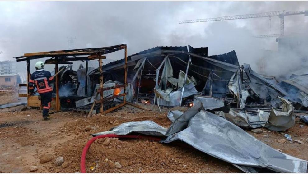 Şantiyedeki İşçi Yemekhanesinde Yangın