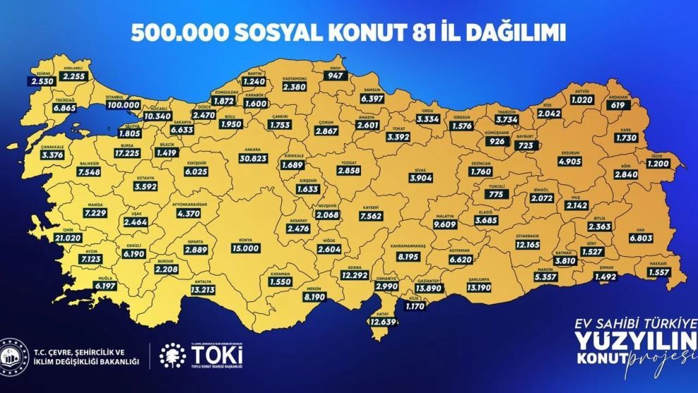 TOKİ'nin 500 Bin Sosyal Konut Projesine Başvuru 10 Kasım'da Başlıyor