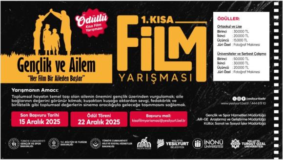 1. Kısa Film Festivali Ödül Töreni 22 Aralık'ta Yapılacak