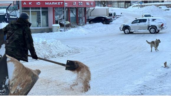 Arapgir'de Belediye Buzlanmaya Karşı Yolları Tuzladı