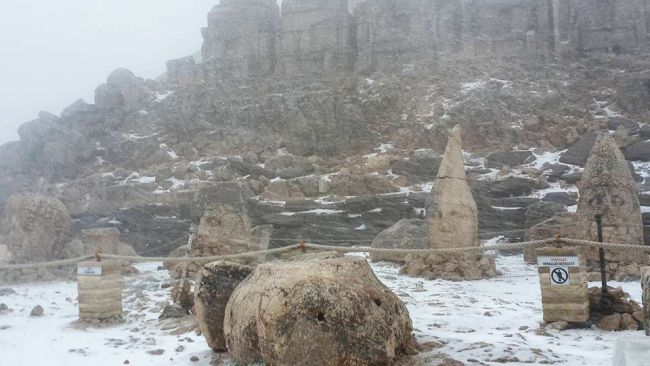 Nemrut Dağı'na Kar Yağdı