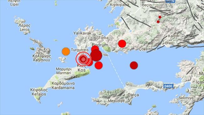 Ege'de 6.3 Büyüklüğünde Deprem