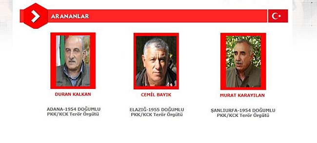 ABD'den 3 PKK'lının Başına Ödül