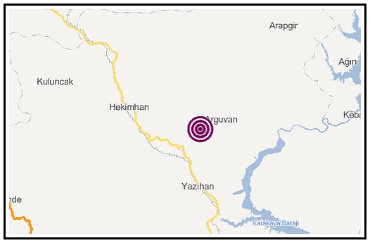 Arguvan'da 4 Büyüklüğünde Deprem