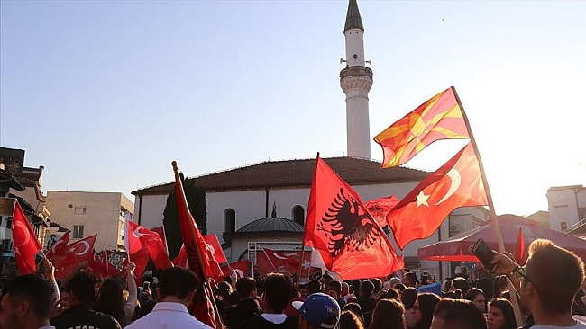K.Makedonya'da Türkiye İle Dayanışma Mitingi