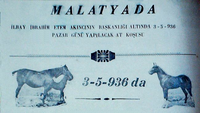 Malatya'da 90 Yıl Önceki Hipodrom ve At Yarışları