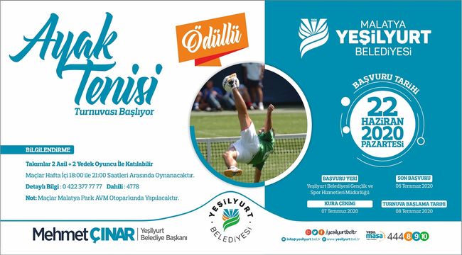 Yeşilyurt'ta Ayak Tenisi Turnuvası
