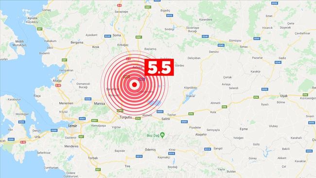 Manisa'da 5,5 Büyüklüğünde Deprem